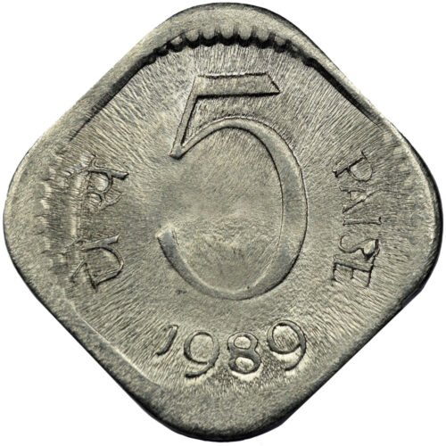 5 Five Paisa 1989 Genuine Vintage Coin