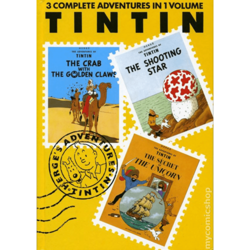 The Adventures of Tintin Volume 3 The Crab with the Golden Claws, The Shooting Star, The Secret of the Unicorn (3 Original Classics in 1 Book)